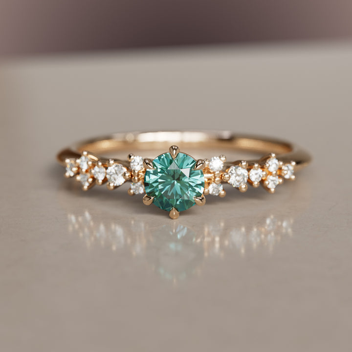 Bague Céleste Unique Astrid Teal Sapphire 0,25 Ct