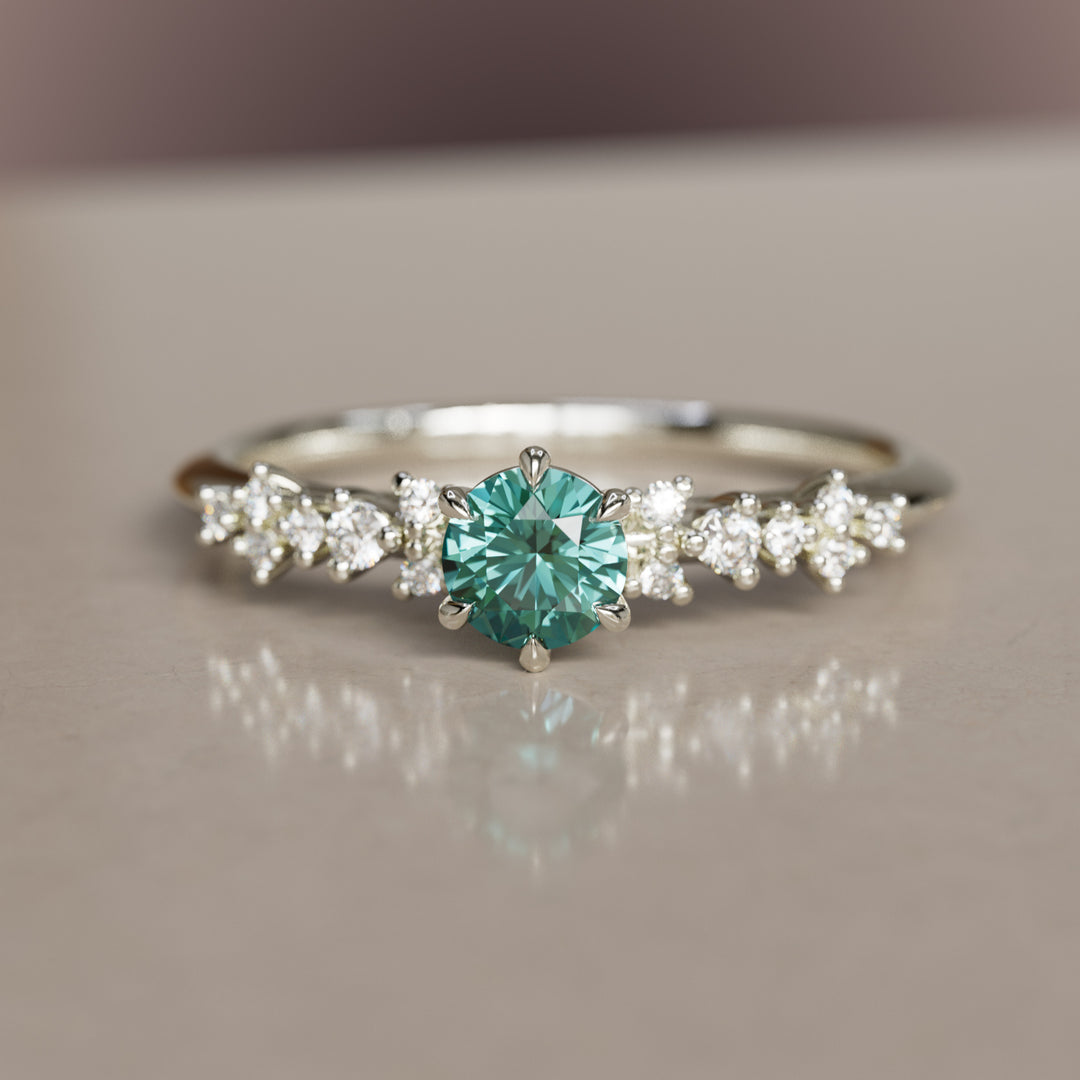 Bague Céleste Unique Astrid Teal Sapphire 0,25 Ct