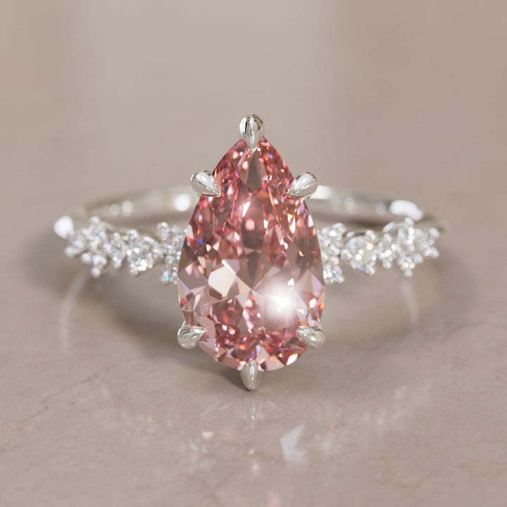 Astrid Pear Pink Diamond Unique Celestial Engagement Ring