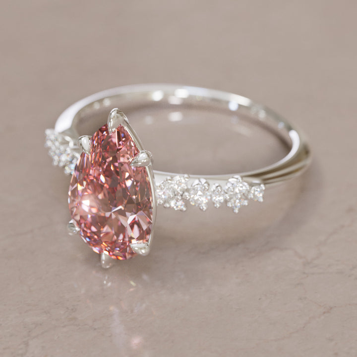 Astrid Pear Pink Diamond Unique Celestial Engagement Ring