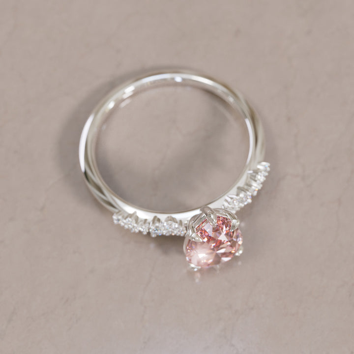 Astrid Pear Pink Diamond Unique Celestial Engagement Ring
