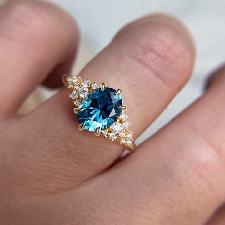 Aurelia Oval Blue Sapphire Unique Vintage Engagement Ring By Valley Rose