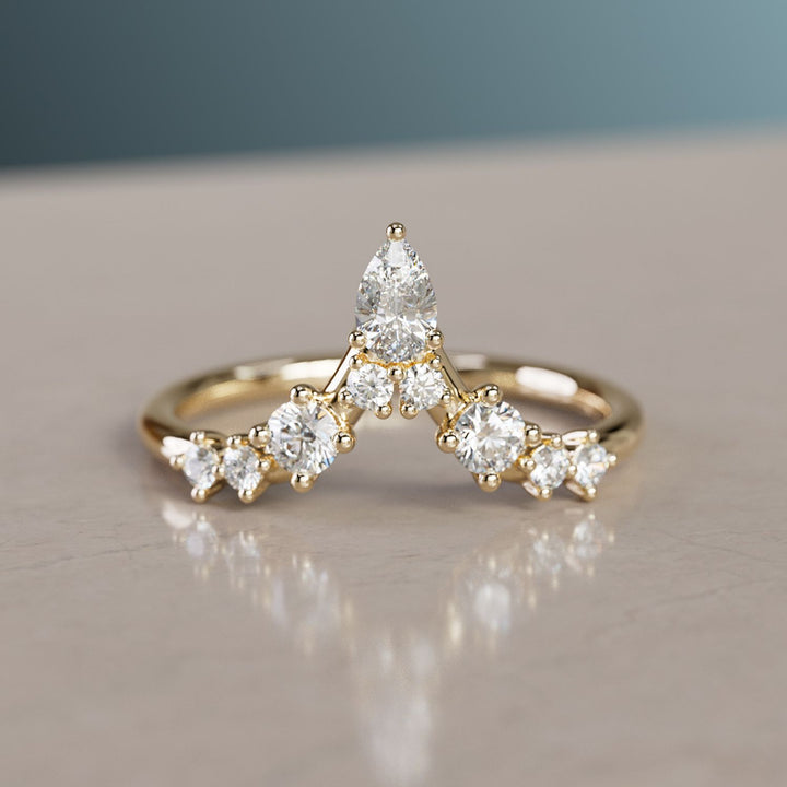 Bella V Shape Lab Diamond Stacking Wedding Ring