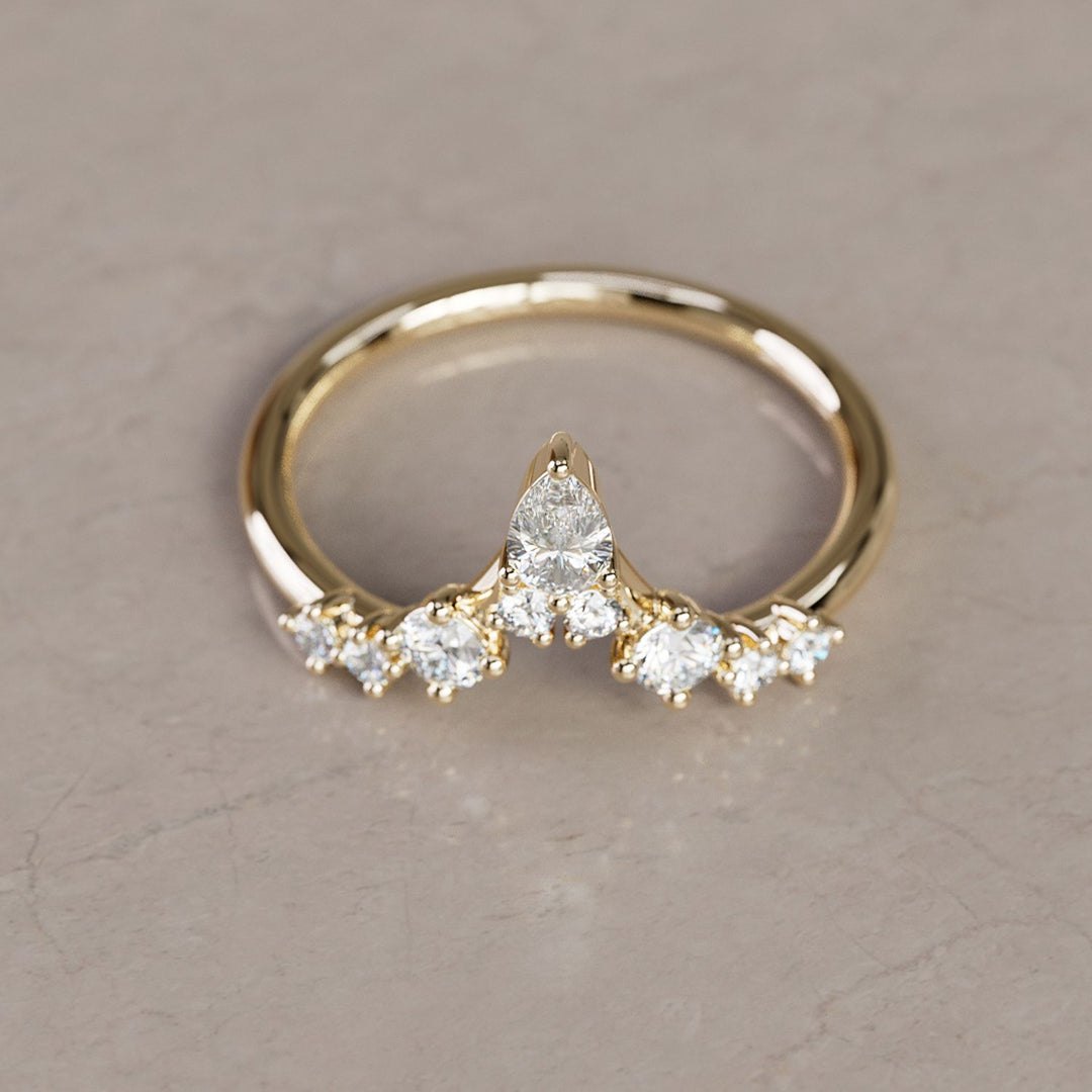 Bella V Shape Lab Diamond Stacking Wedding Ring