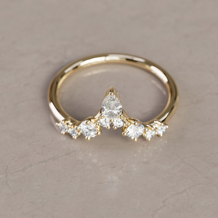 Bella V Shape Lab Diamond Stacking Wedding Ring