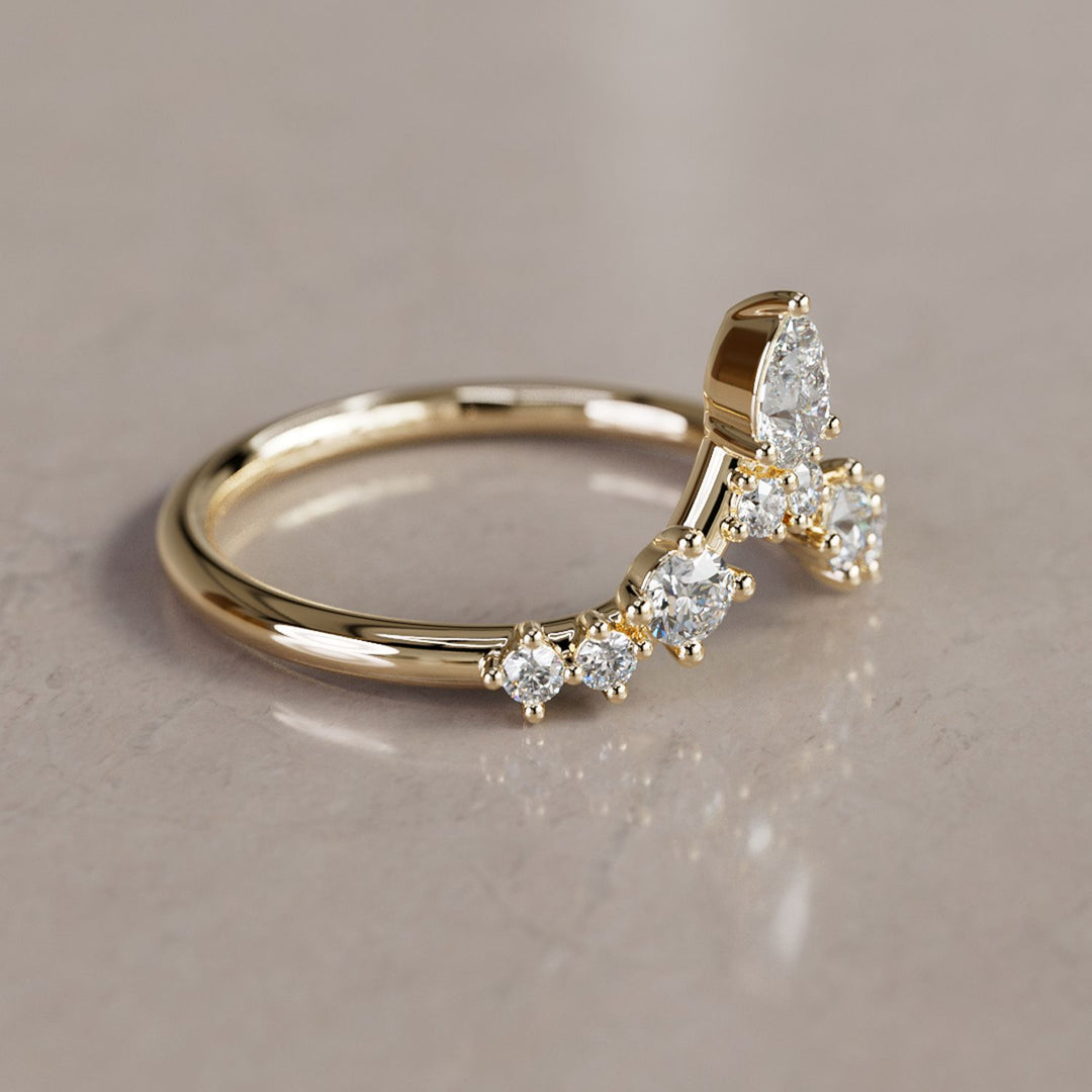 Bella V Shape Lab Diamond Stacking Wedding Ring