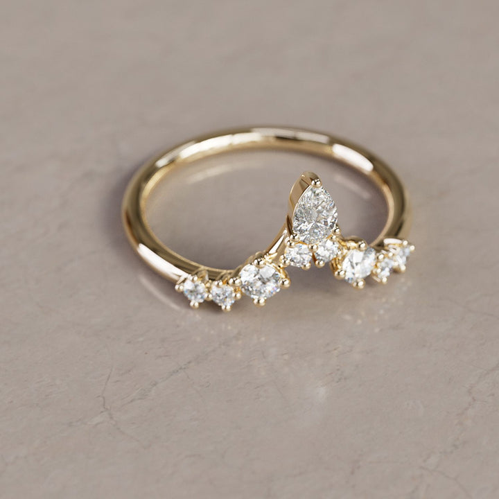 Bella V Shape Lab Diamond Stacking Wedding Ring