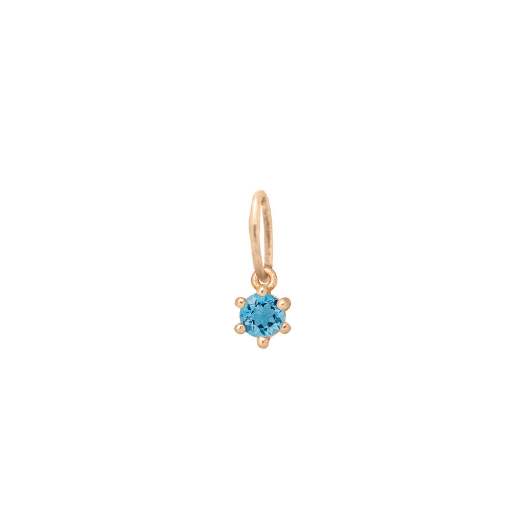 Ethical Topaz Charm - 3mm December Birthstone Gold Necklace  By Valley Rose Ethical Jewelry