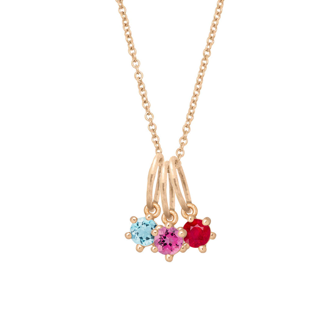 Ethical Moonstone Charm - 3mm June Birthstone Gold Necklace  By Valley Rose Ethical Jewelry
