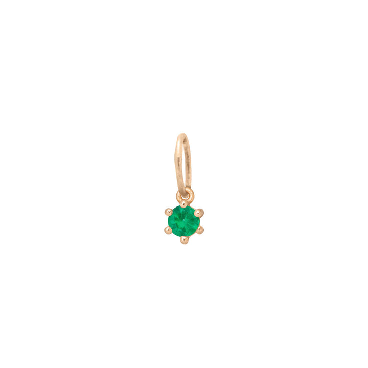 Ethical Emerald Charm - 3mm May Birthstone Gold Necklace  By Valley Rose Ethical Jewelry