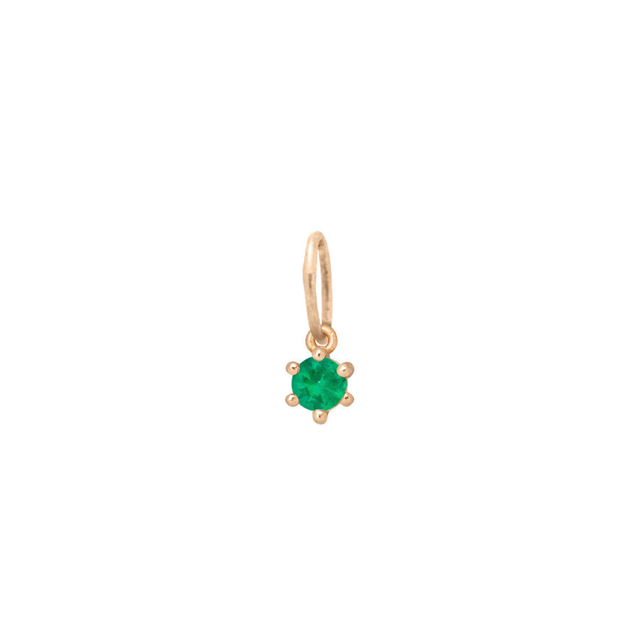 Ethical Emerald Charm - 3mm May Birthstone Gold Necklace  By Valley Rose Ethical Jewelry
