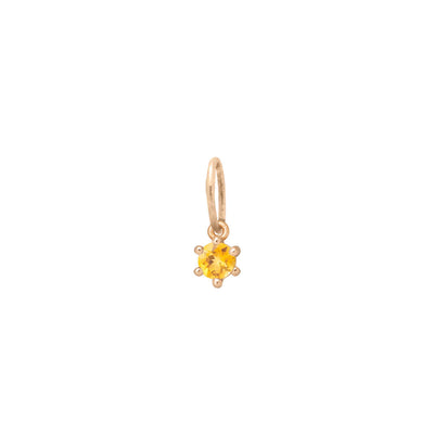 Ethical Citrine Charm - 3mm November Birthstone Gold Necklace  By Valley Rose Ethical Jewelry