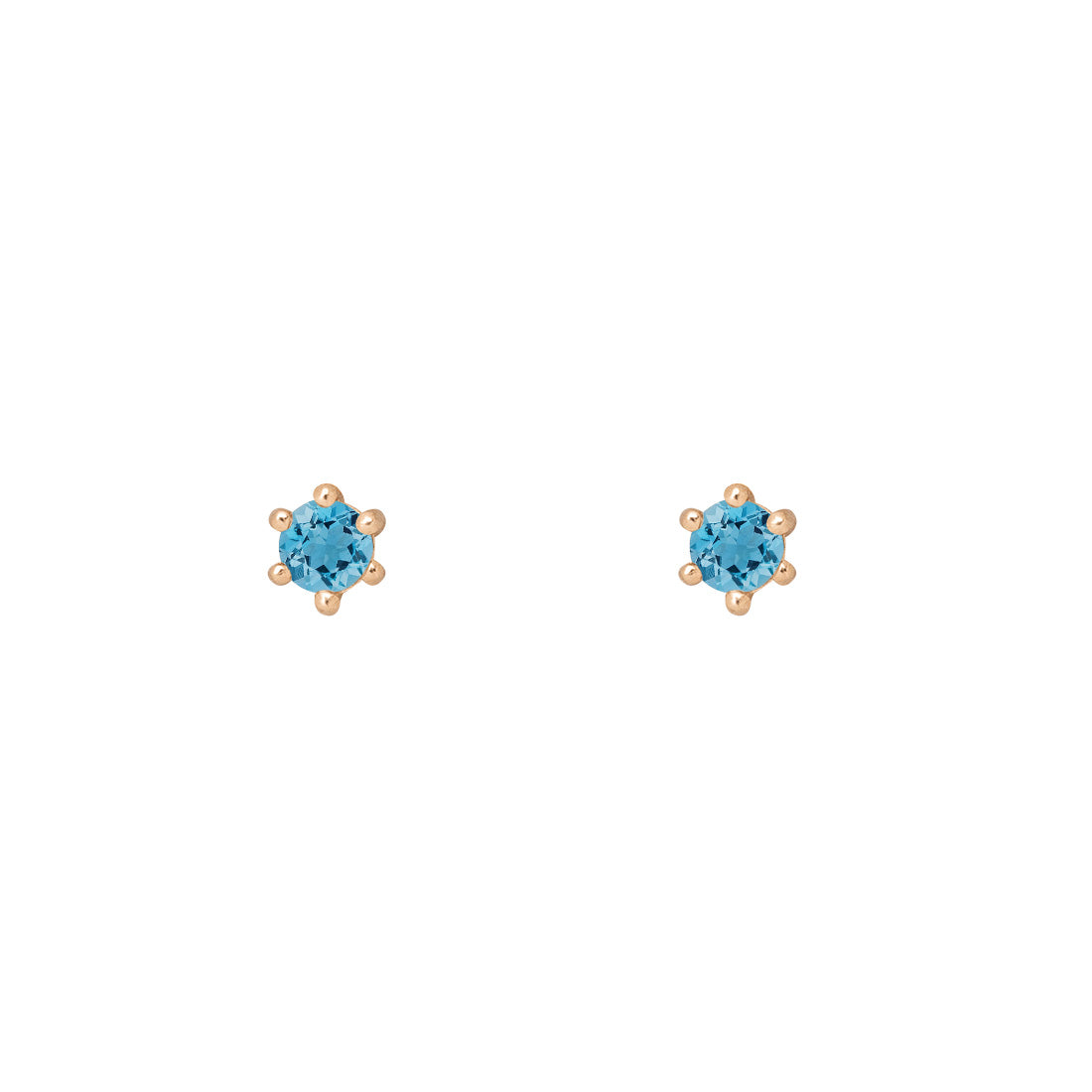 Blue Topaz Earrings, Gold Topaz top Studs, Natural Blue Topaz, Baguette Earrings, December Birthstone, Asymmetric Earrings, Geometric Studs