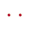 Ethical Ruby Studs - 3mm July Birthstone Gold Earrings Single By Valley Rose Ethical Jewelry