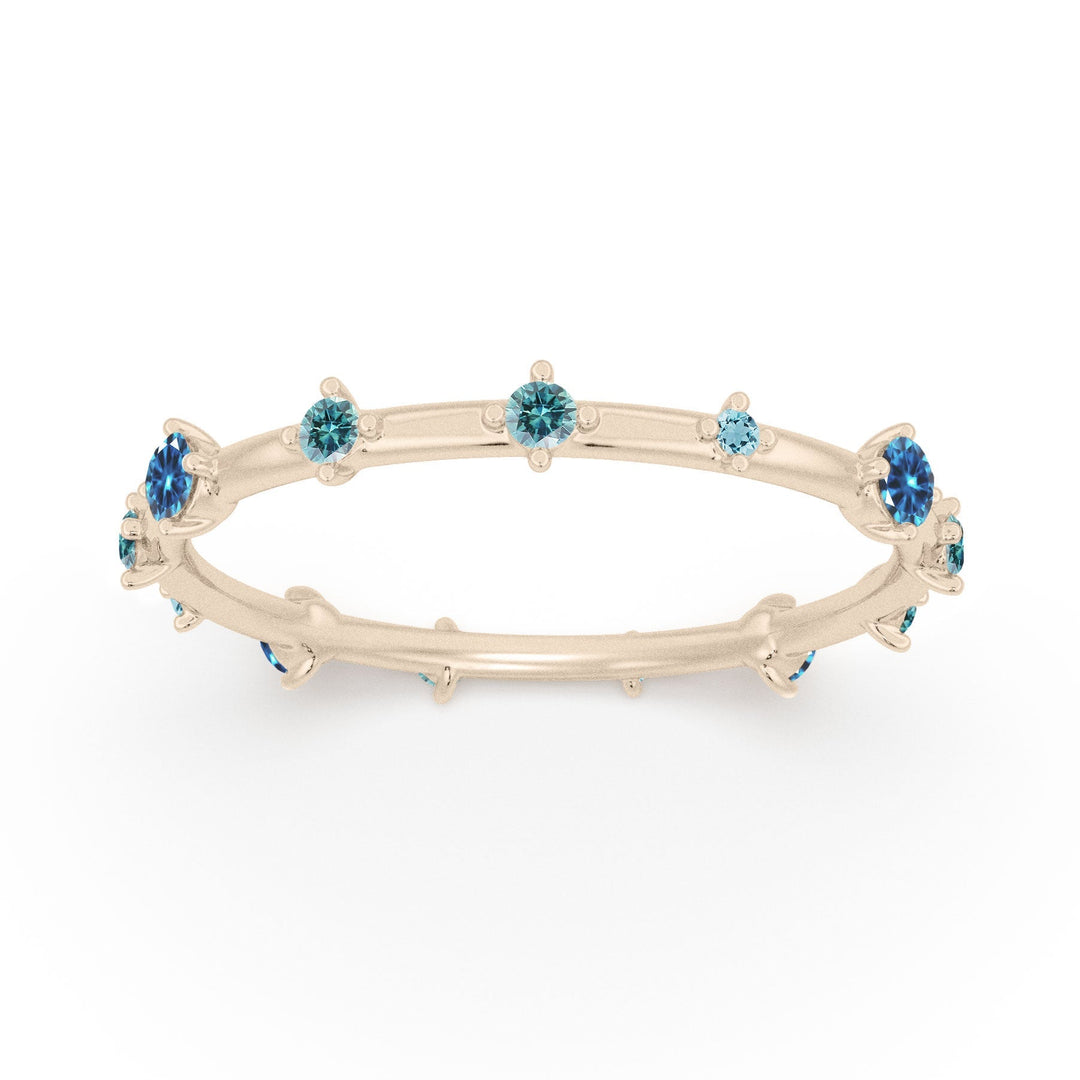 Blue Ombré Sapphire Aquamarine Celestial Constellation Eternity Ring By Valley Rose