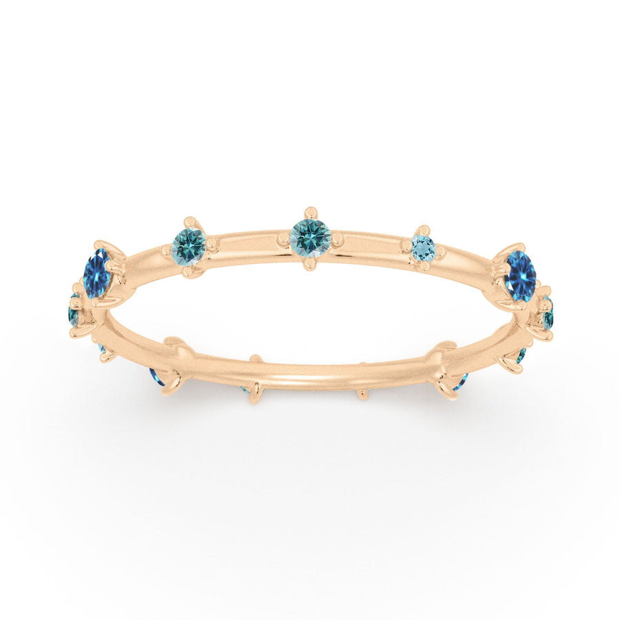 Blue Ombré Sapphire Aquamarine Celestial Constellation Eternity Ring By Valley Rose