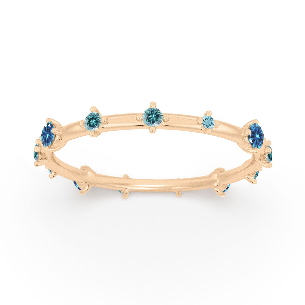 Blue Ombré Sapphire Aquamarine Celestial Constellation Eternity Ring By Valley Rose