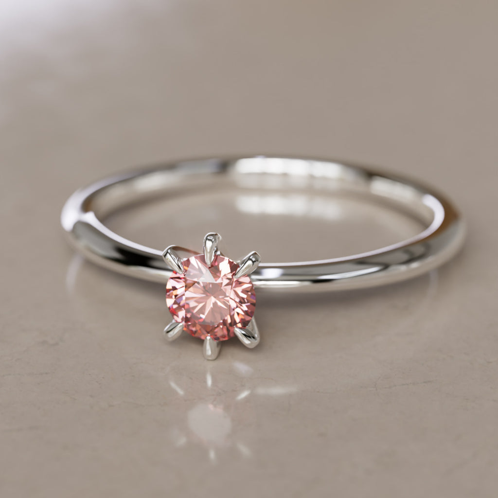 Hera Pink Lab Grown Diamond Dainty Modern Unique Engagement Ring