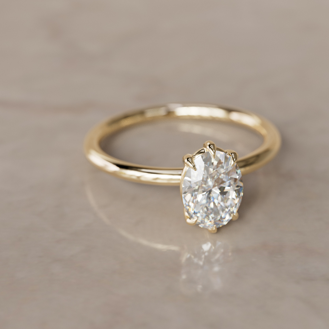 Oval Shape Lab Diamond Ethical Engagement Ring Solitaire By Valley Rose