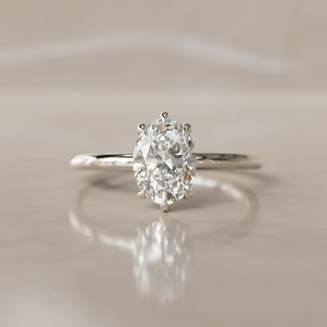 Brisa Oval Diamond Modern Unique Engagement Ring Solitaire (Setting Only)