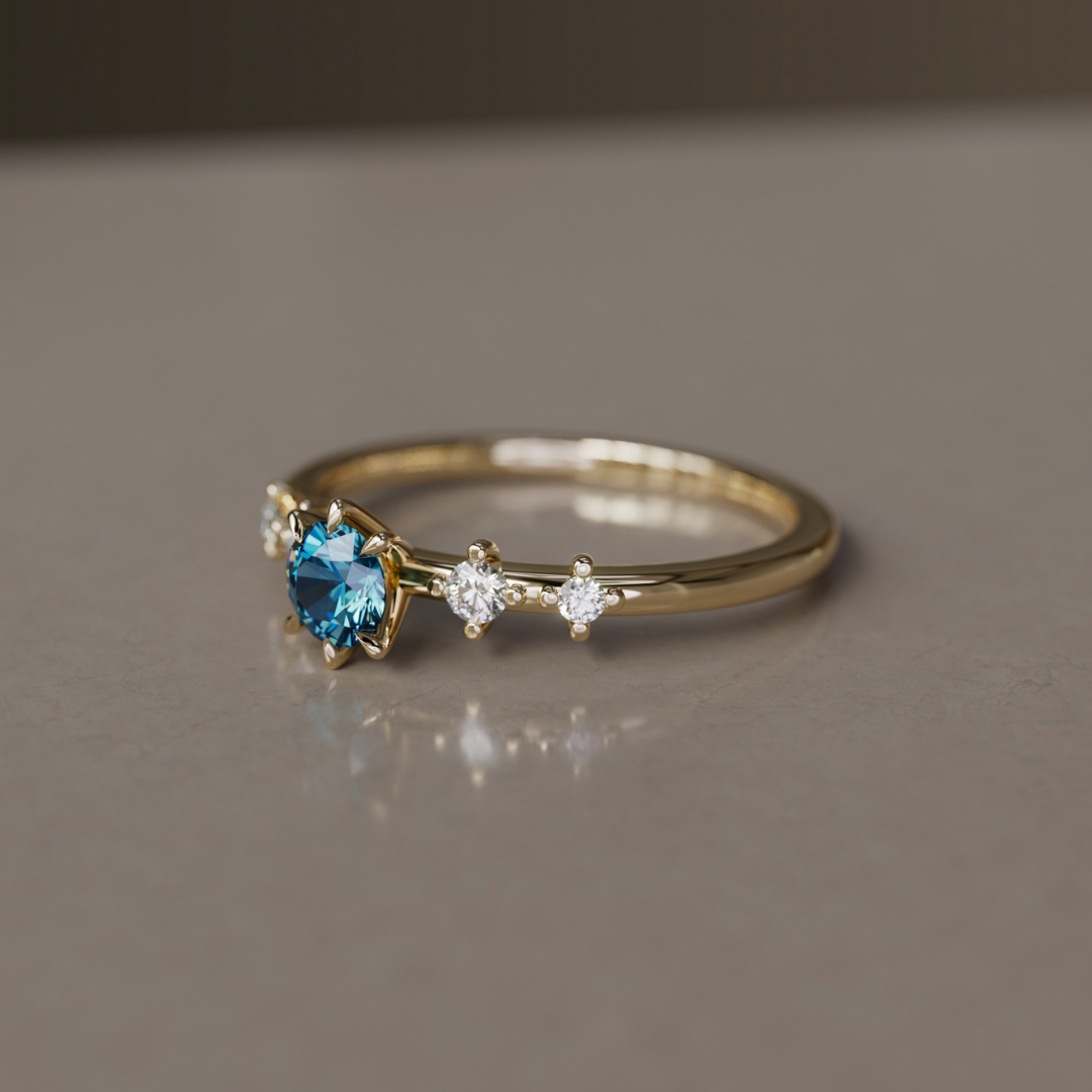 Celestial Blue Sapphire Engagement Ring By Valley Rose
