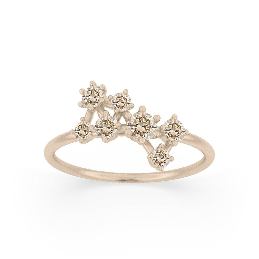 Celestial Champagne Diamond Cluster Ring By Valley Rose