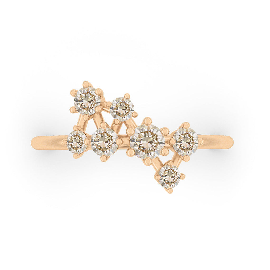 Celestial Champagne Diamond Cluster Ring By Valley Rose