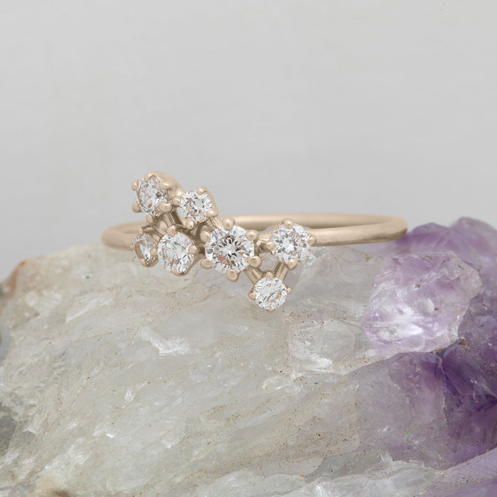 Celestial Diamond Cluster Engagement Ring By Valley Rose