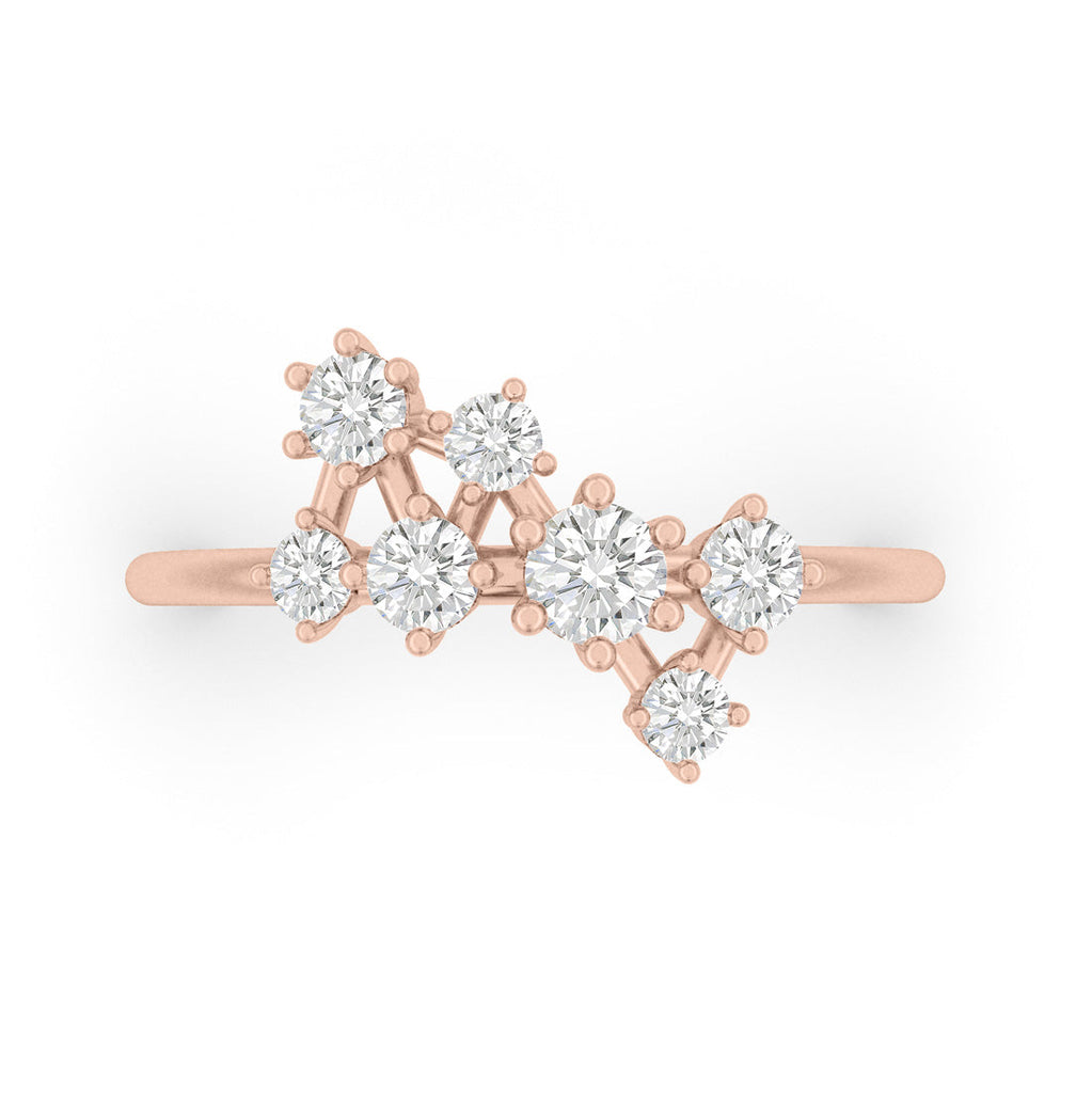 Celestial Diamond Cluster Engagement Ring By Valley Rose