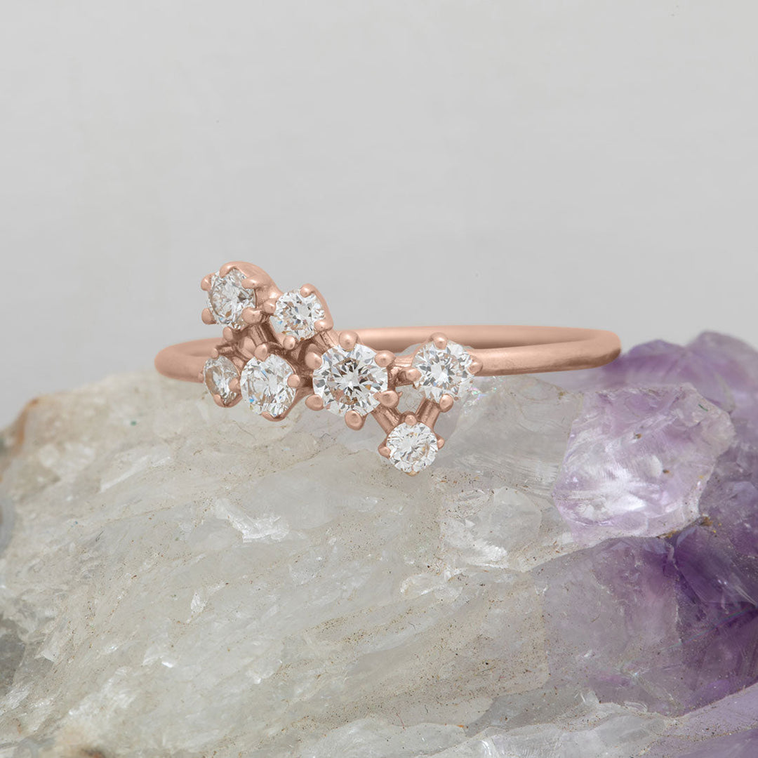 Celestial Diamond Cluster Engagement Ring By Valley Rose