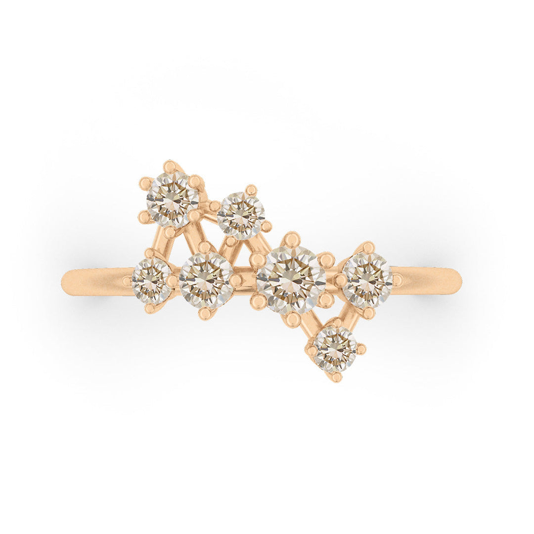 Celestial Diamond Cluster Engagement Ring By Valley Rose