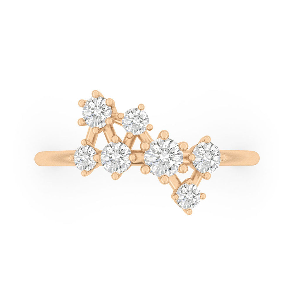 Celestial Diamond Cluster Engagement Ring By Valley Rose