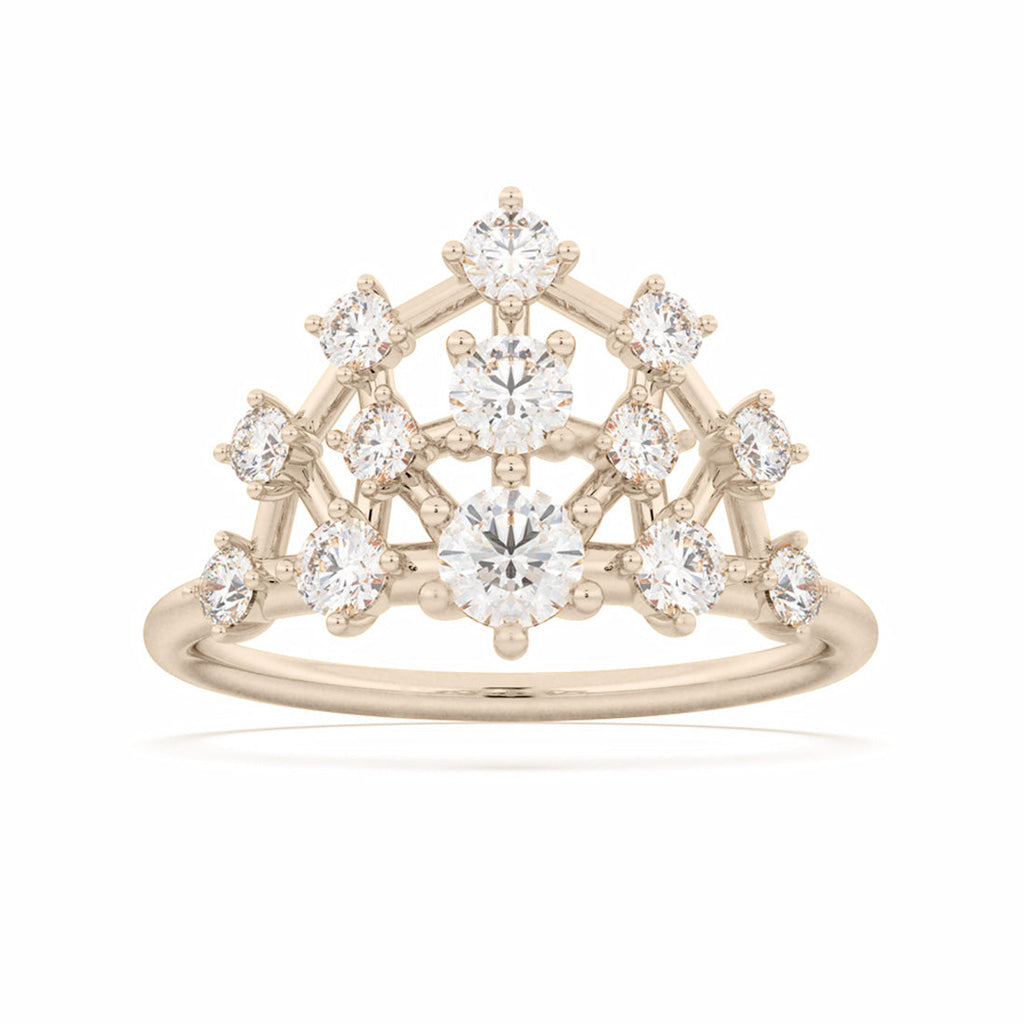 Celestial Diamond Crown Engagement Ring By Valley Rose