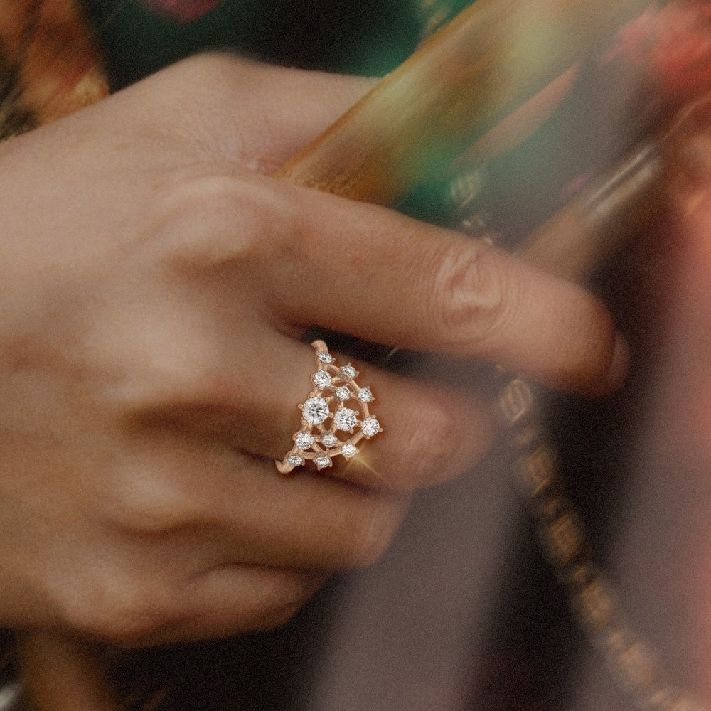 Celestial Diamond Crown Engagement Ring By Valley Rose