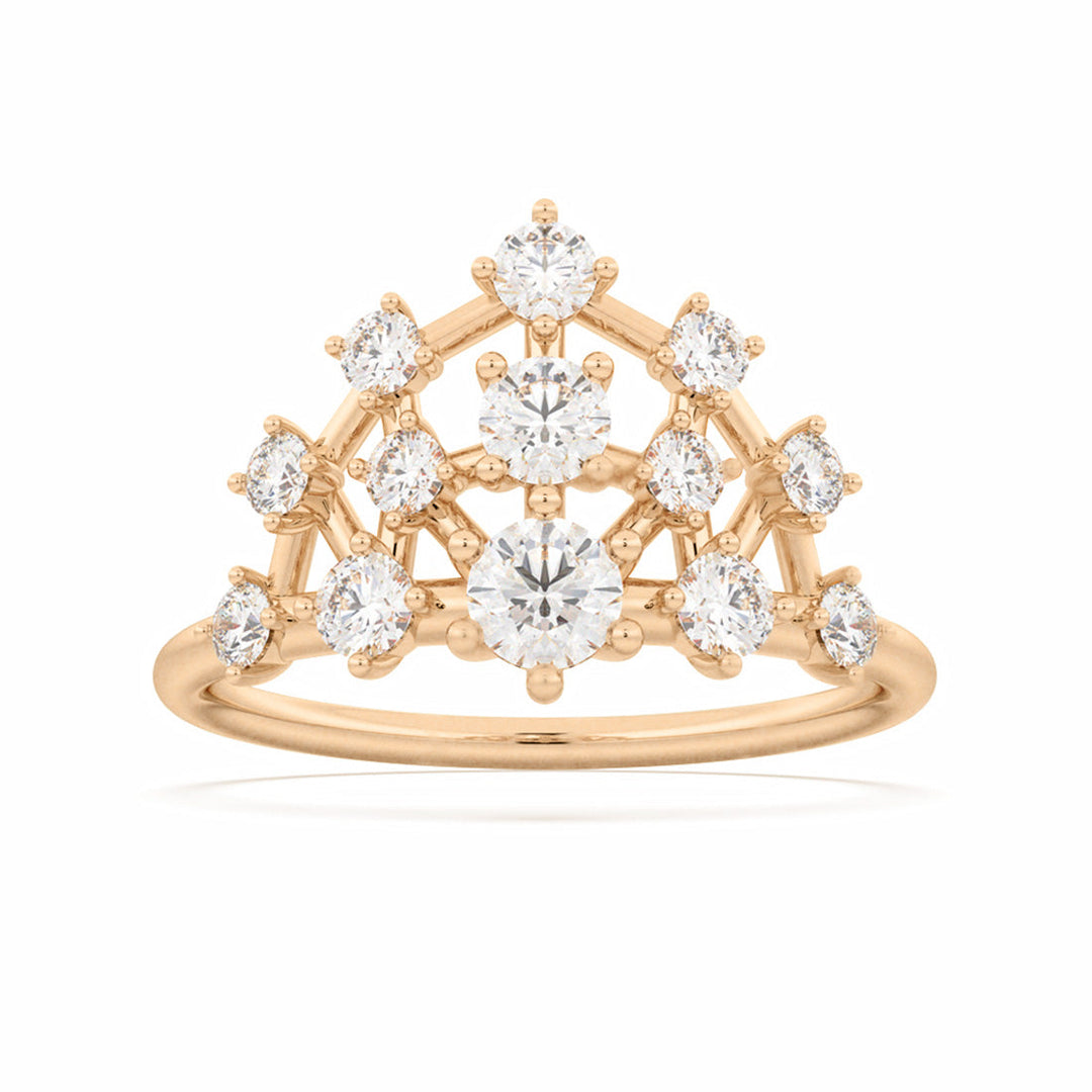Celestial Diamond Crown Engagement Ring By Valley Rose