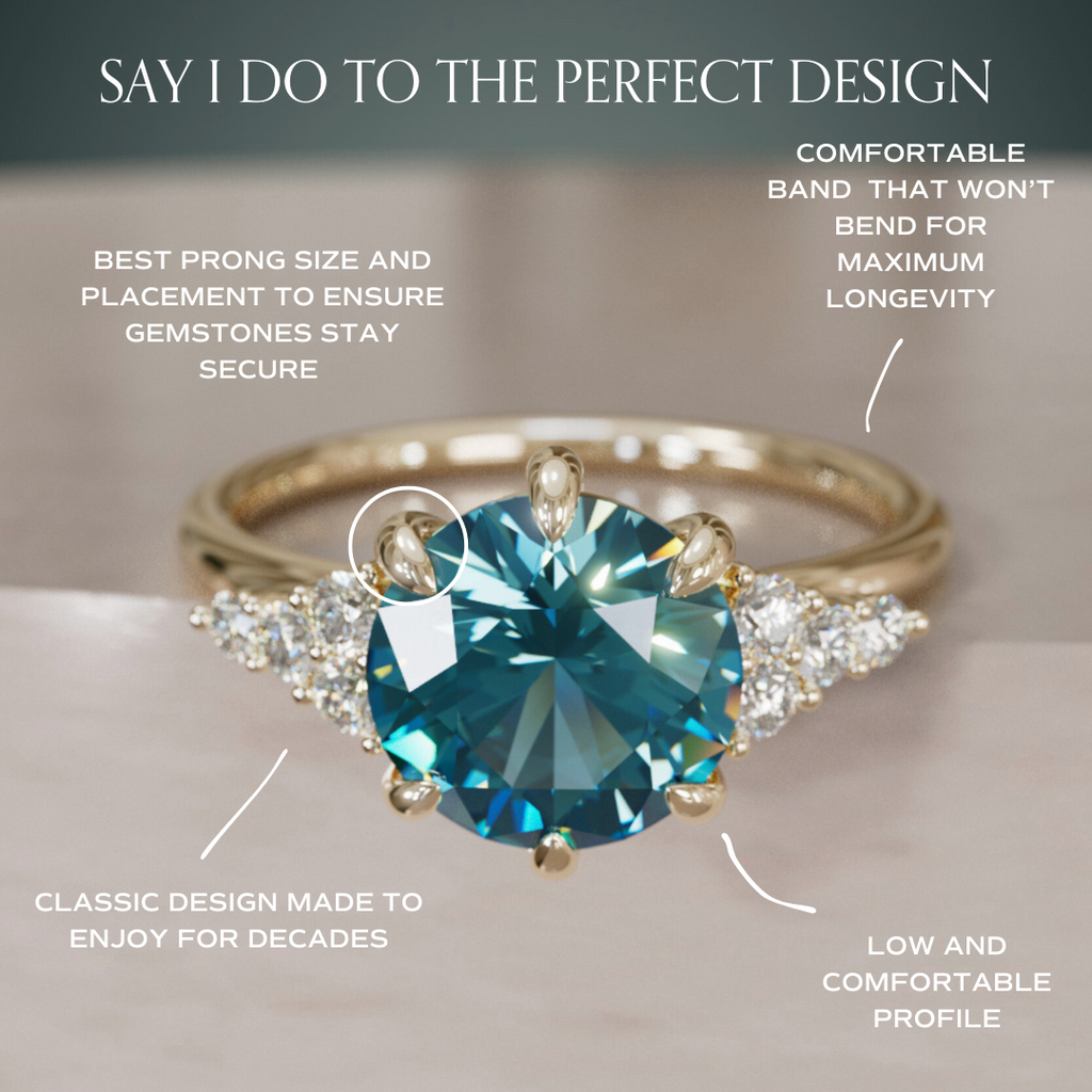 Celestial engagement ring Nature Inspired with Blue Sapphire By Valley Rose