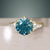 Iris Round Blue Sapphire Engagement Ring, Setting Only