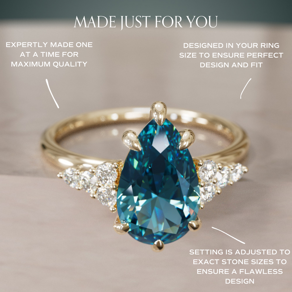 Celestial engagement ring Nature Inspired with Blue Sapphire By Valley Rose