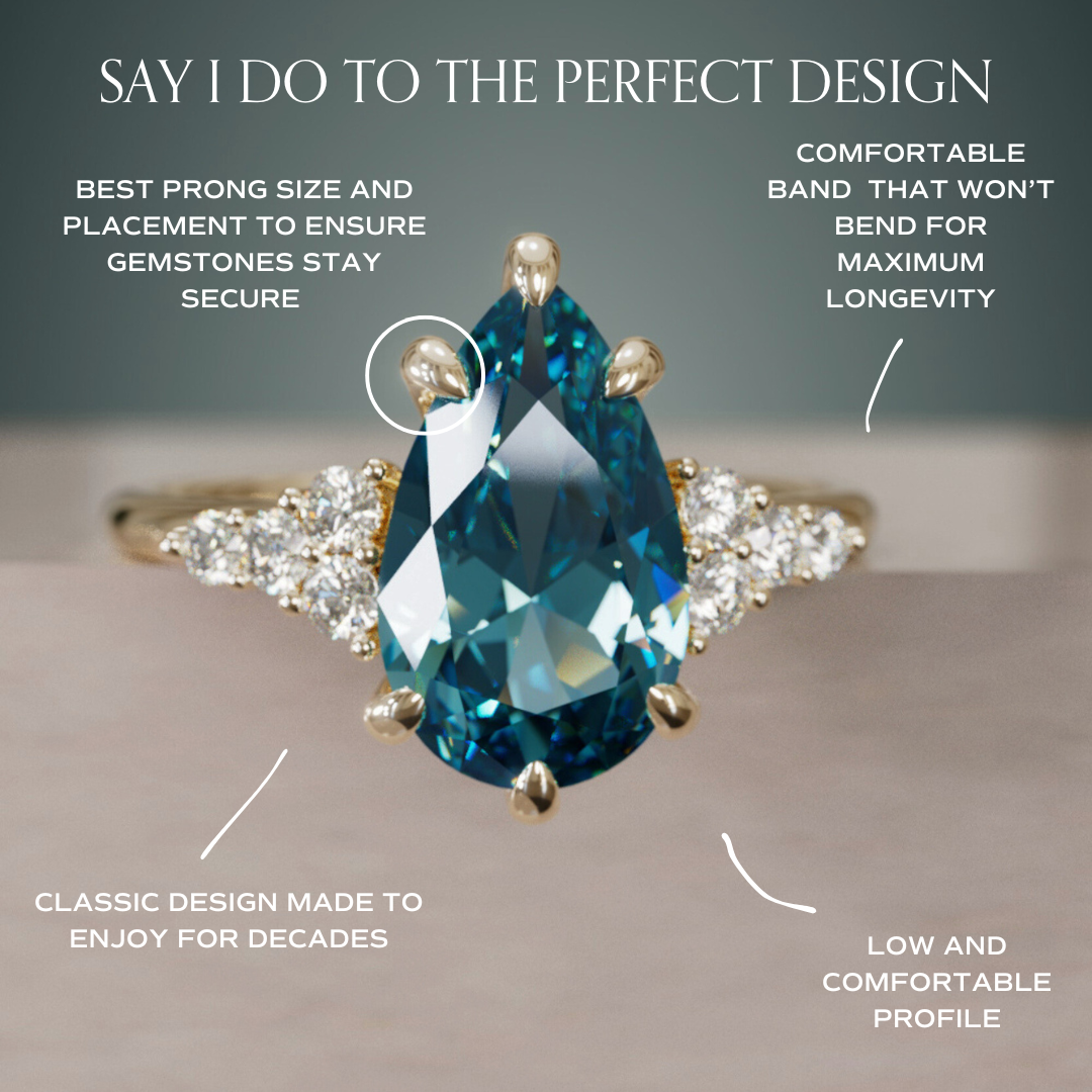 Celestial engagement ring Nature Inspired with Blue Sapphire By Valley Rose