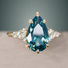 Celestial engagement ring Nature Inspired with Blue Sapphire By Valley Rose