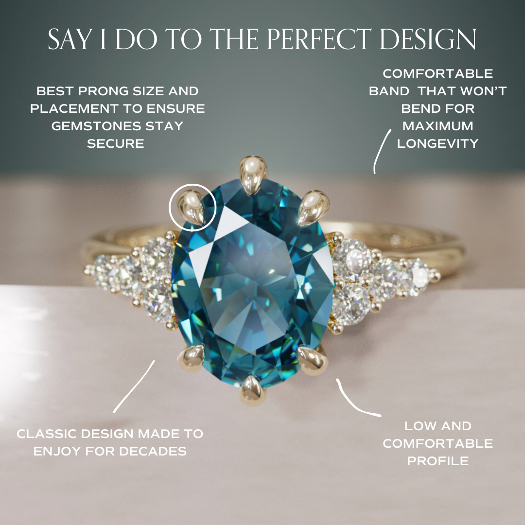 Celestial engagement ring Nature Inspired with Blue Sapphire By Valley Rose