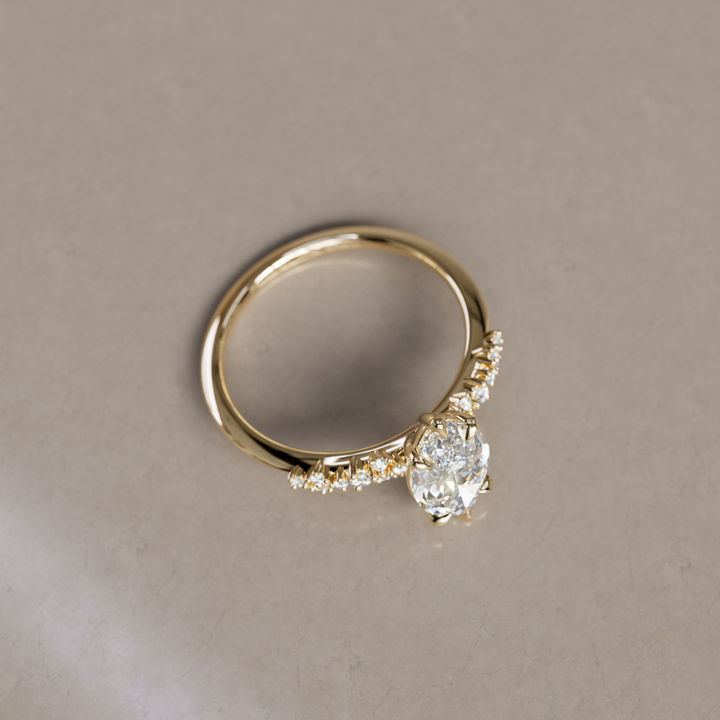Celestial engagement ring Nature Inspired with Marquise Diamond By Valley Rose