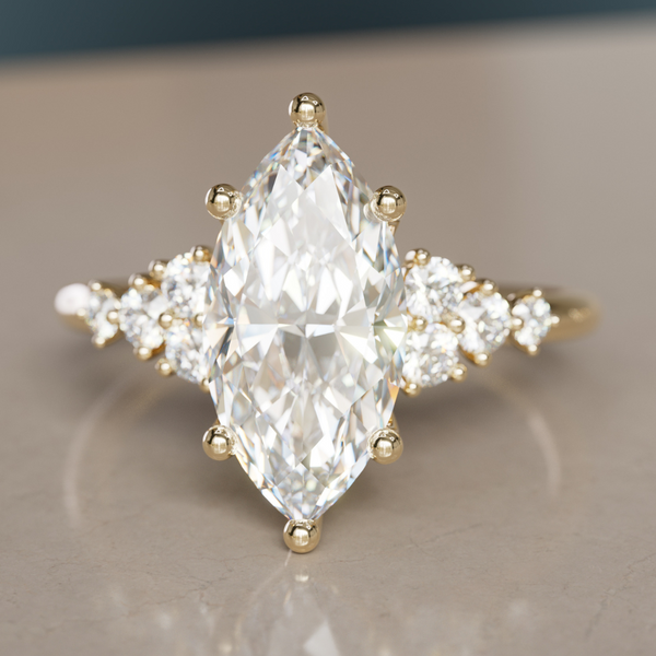 Celestial Engagement Ring Nature Inspired with Marquise Diamond By Valley Rose