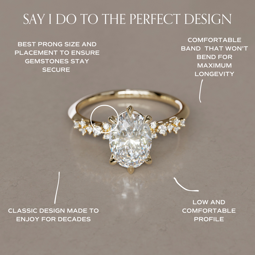 Celestial engagement ring Nature Inspired with Oval Diamond By Valley Rose