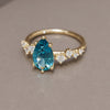Celestial engagement ring Nature Inspired with Pear Blue Sapphire By Valley Rose