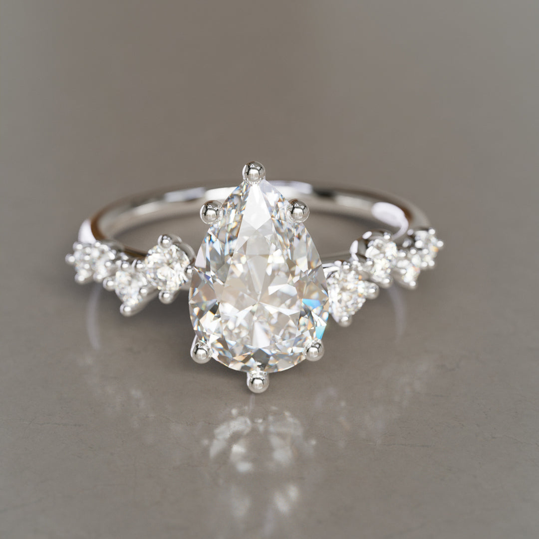 Hyacinth Pear Diamond Engagement Ring