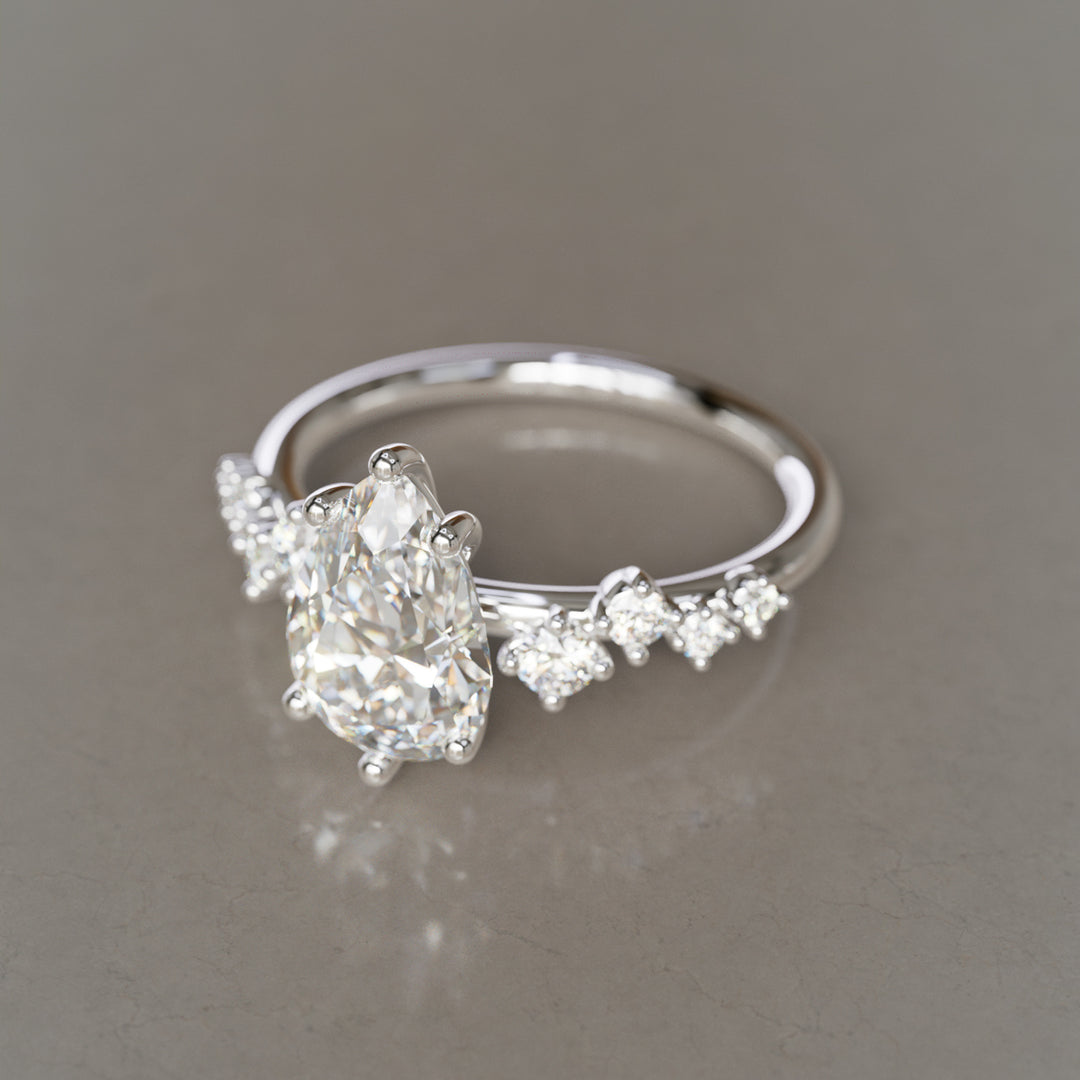 Hyacinth Pear Diamond Engagement Ring