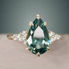 Celestial engagement ring Nature Inspired with Teal Sapphire By Valley Rose