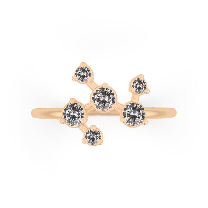 Celestial Engagement Ring with Diamond Constellation By Valley Rose