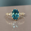 Celestial Engagement Ring with Oval Blue Sapphire and Diamonds By Valley Rose